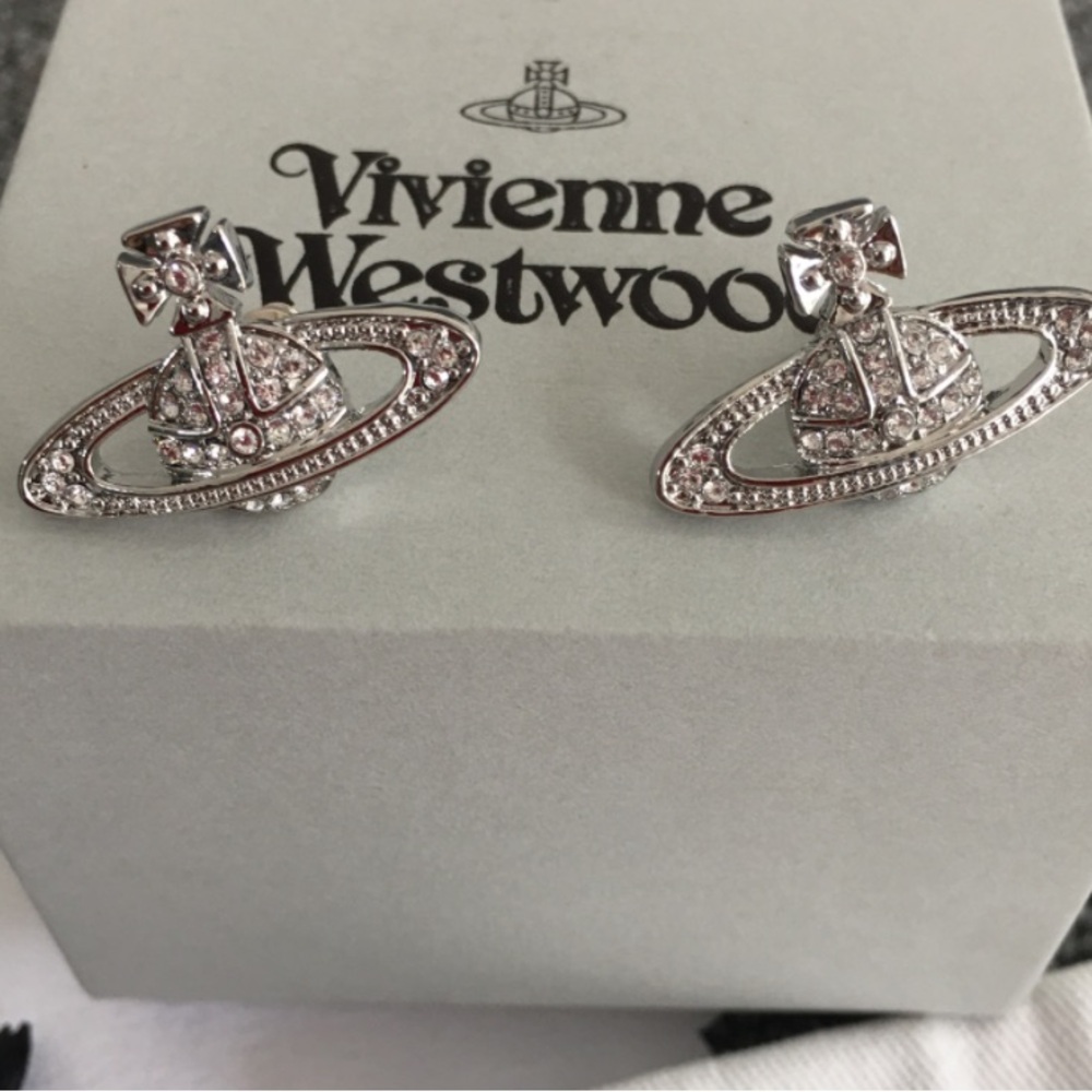 Vivienne Westwood Sparkling Silver Earrings